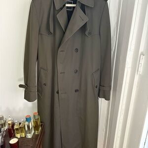 Dior Men's Olive Green Double-Breasted Trench Coat
